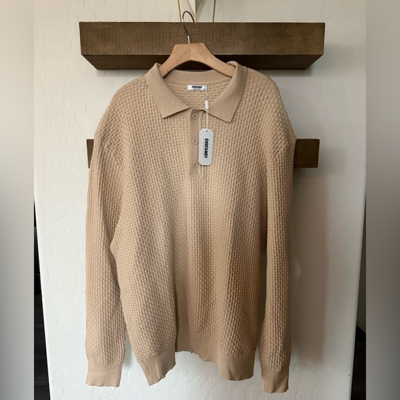 Coofandy|Gender neutral oversized fisherman knit sweater in tan neutral,NWT-plus - Picture 2 of 14